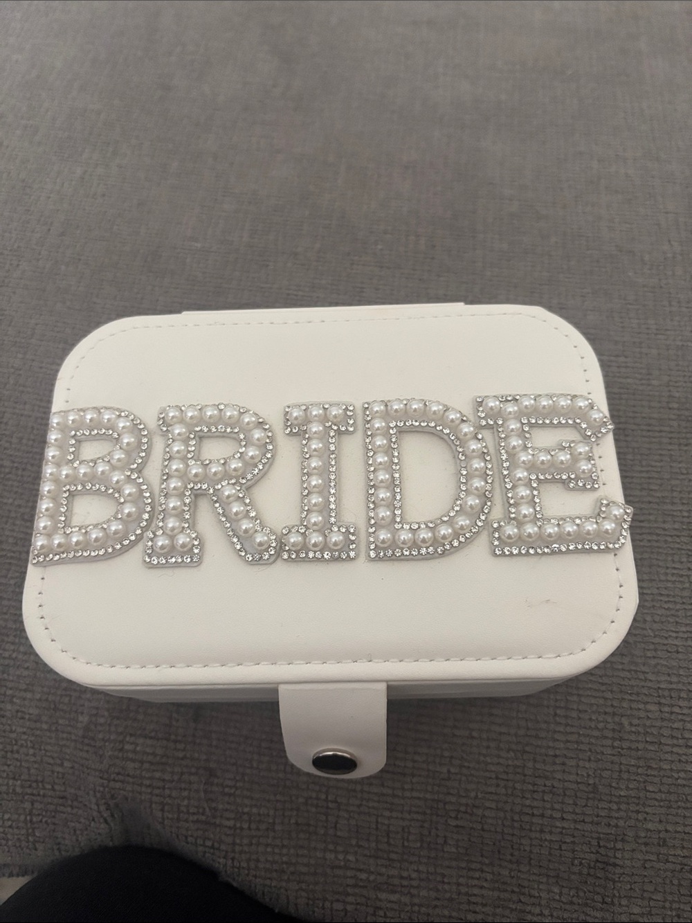 White 'BRIDE' Jeweled Jewelry Box